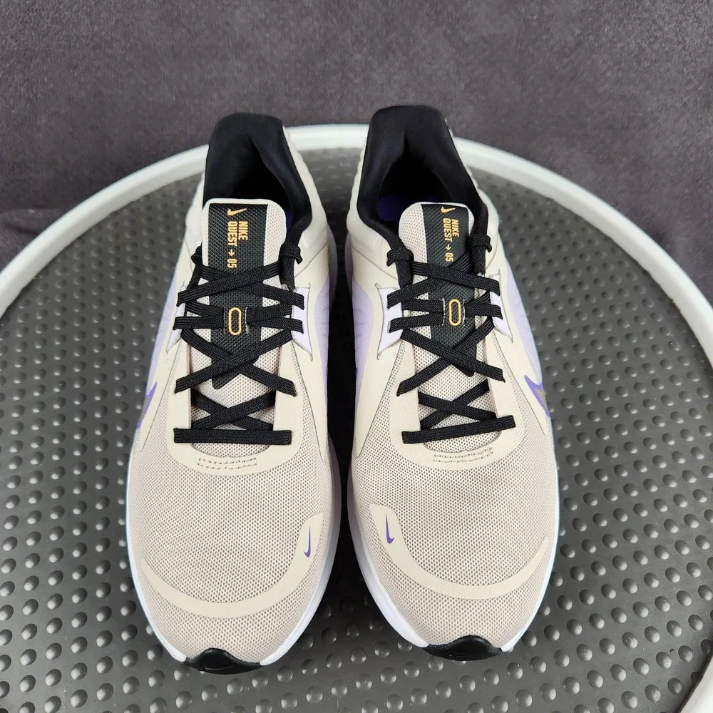 Nike Quest 6 Running Shoes Womens Size 8.5 Beige Purple Sneakers DD9291-101‎
